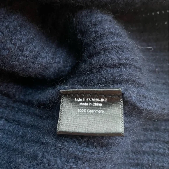 Women’s Navy Jenni Kanye Cashmere Fisherman Sweater: Size XS